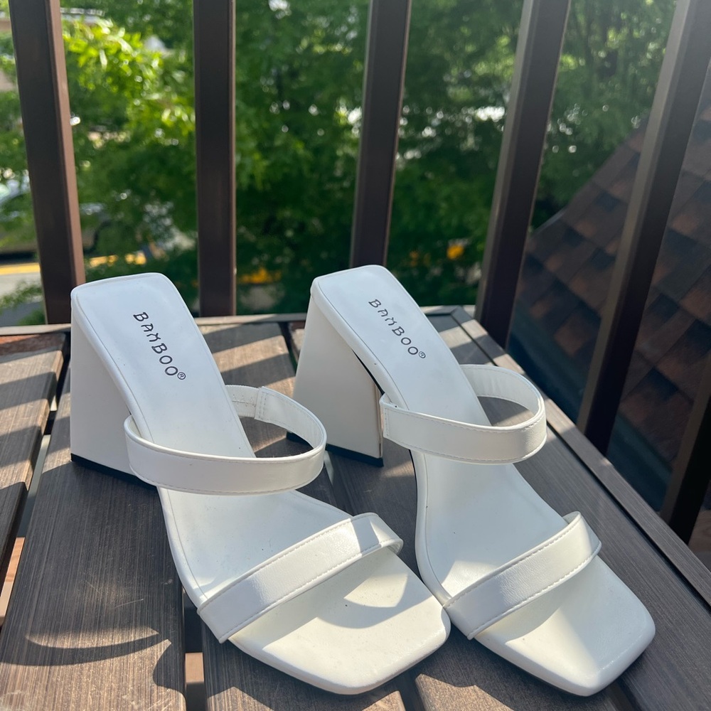 BAMBOO Elegant White Heels